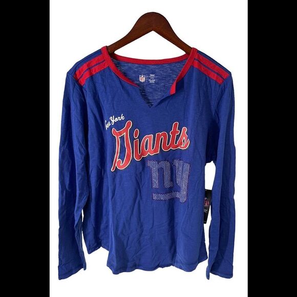 NFL Women's Long Sleeve V-Neck Tee Giants - Regular - Picture 1 of 2